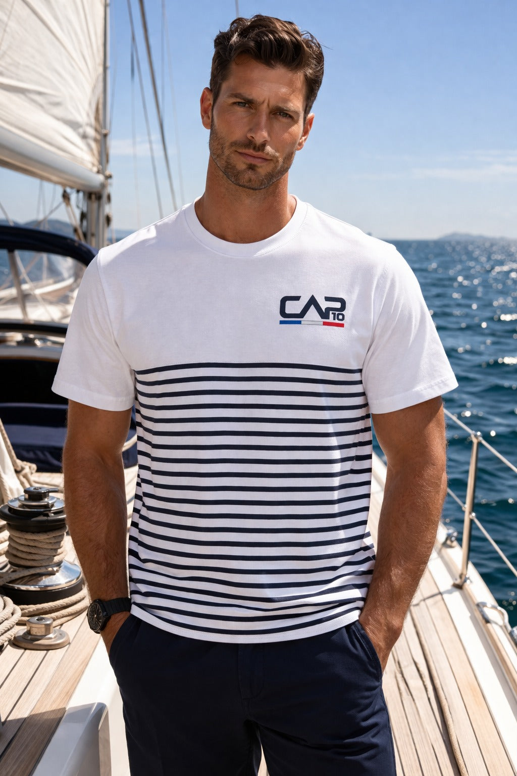 MARINIÈRE ATLANTIQUE - MANCHES COURTES HOMME • CAP10